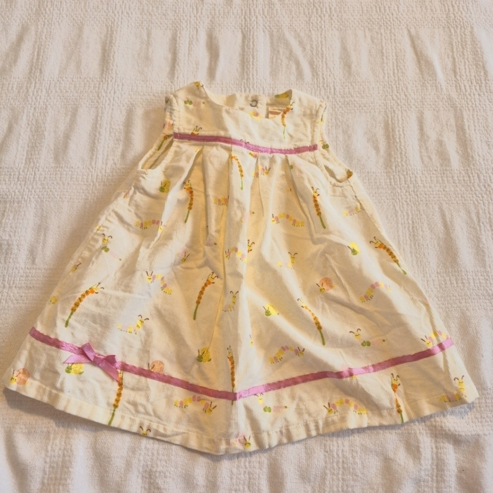 Gymboree girls size 3-6 months Garden Friends line corduroy dress Outlet VVGUC